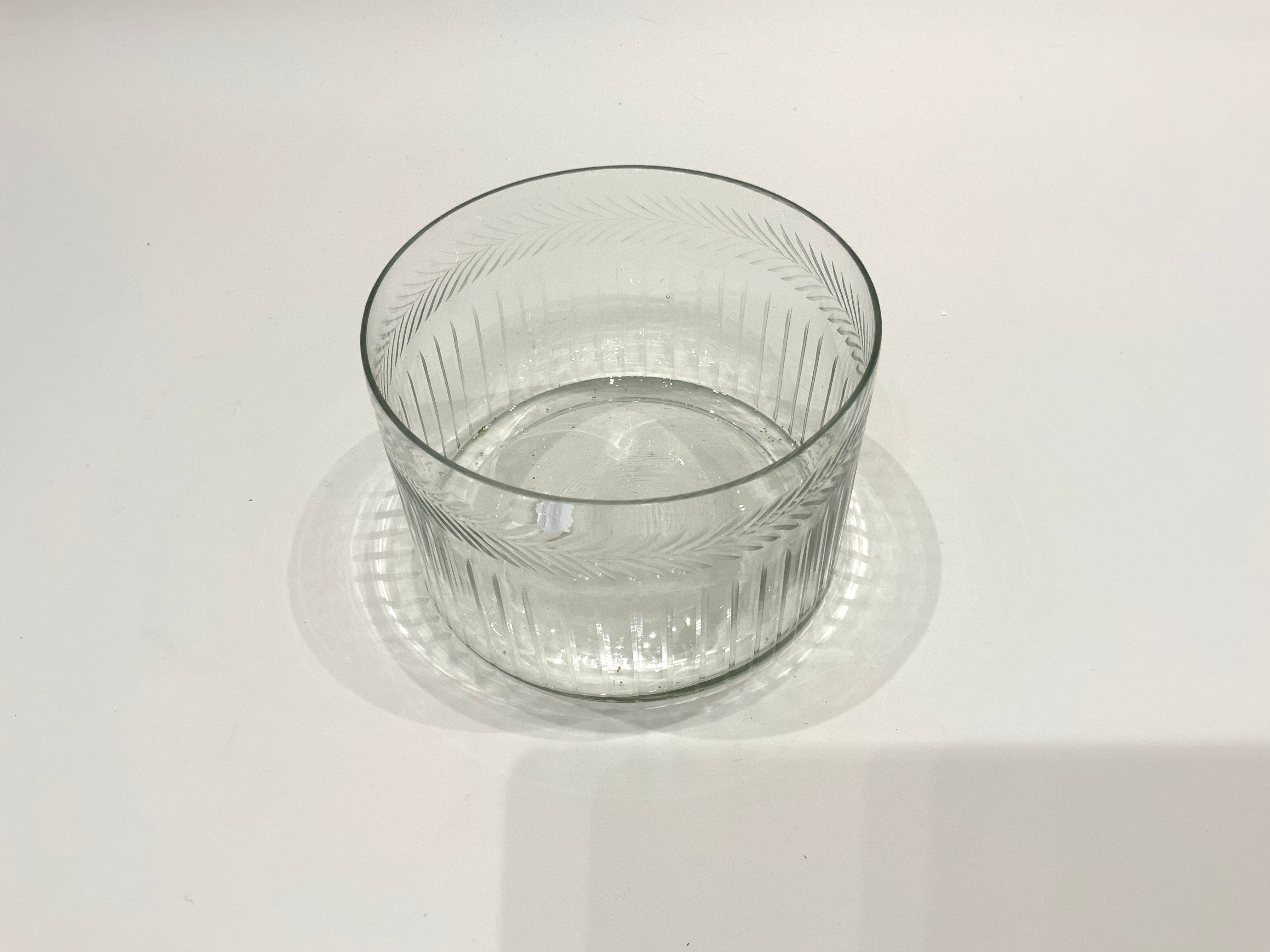 Translucent Glass Bowl with fluted Design