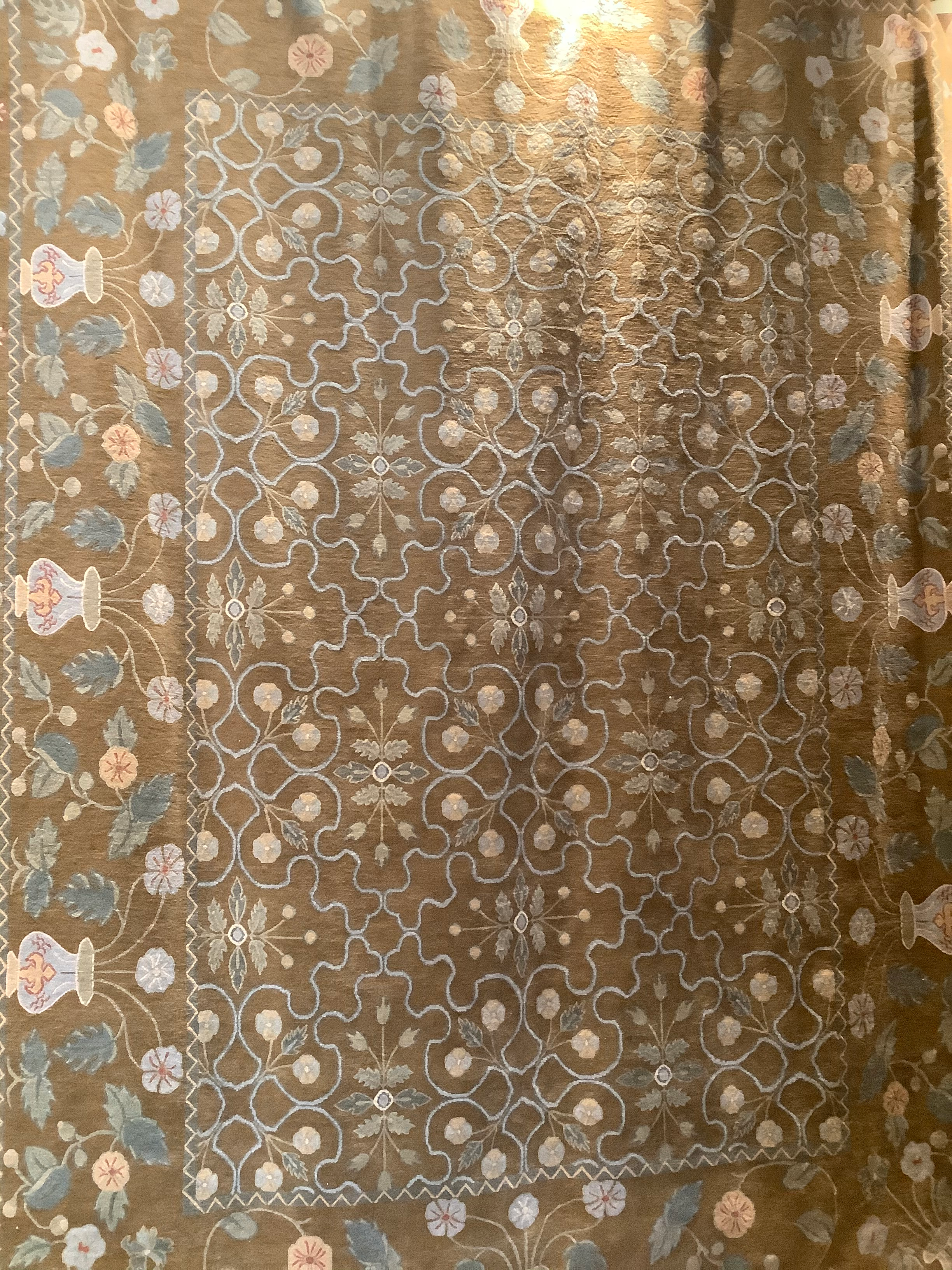 Erica Tobacco Silk and Wool Tibetan Rug