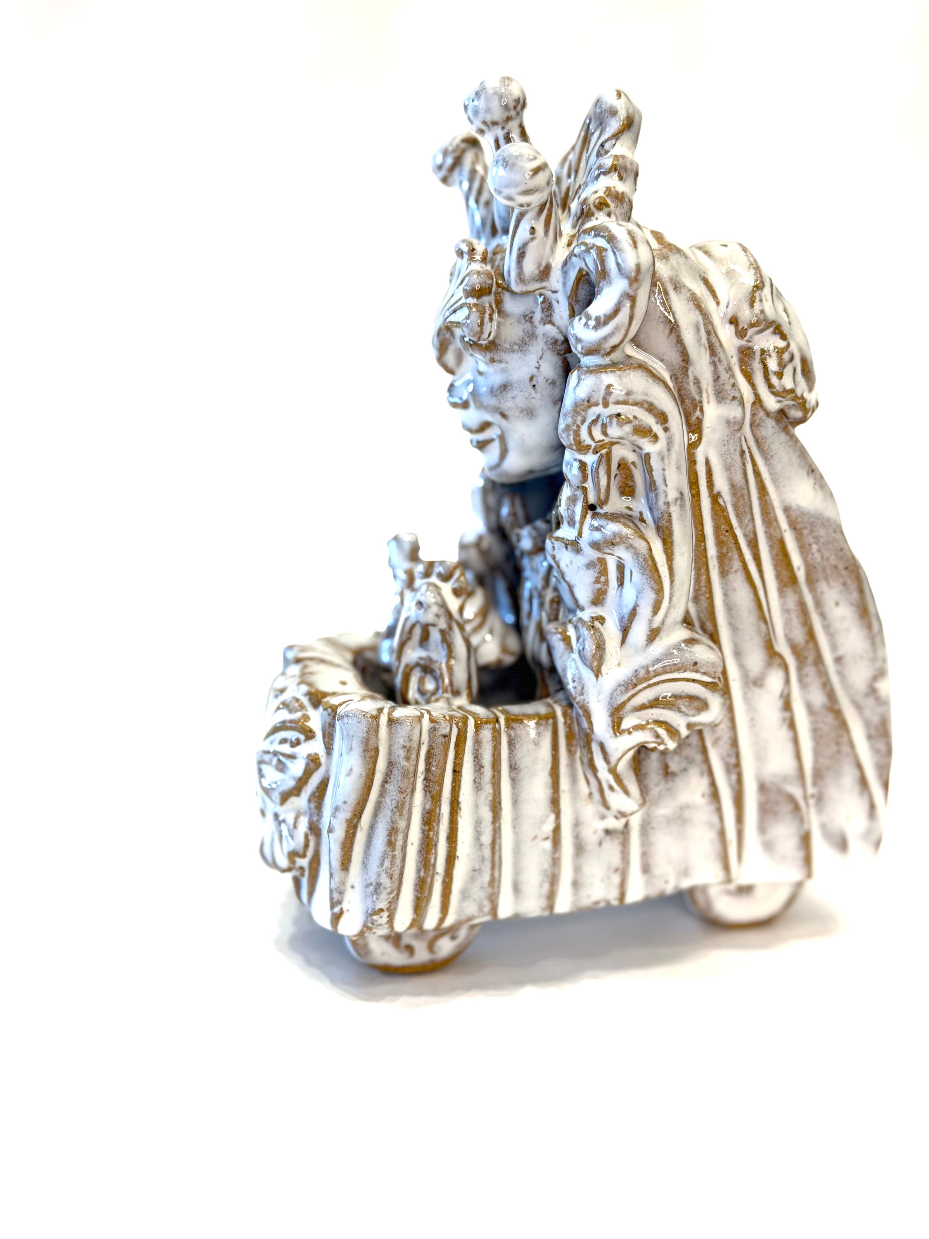 Jester Mardi Gras Float.  Handmade Louisiana Pottery