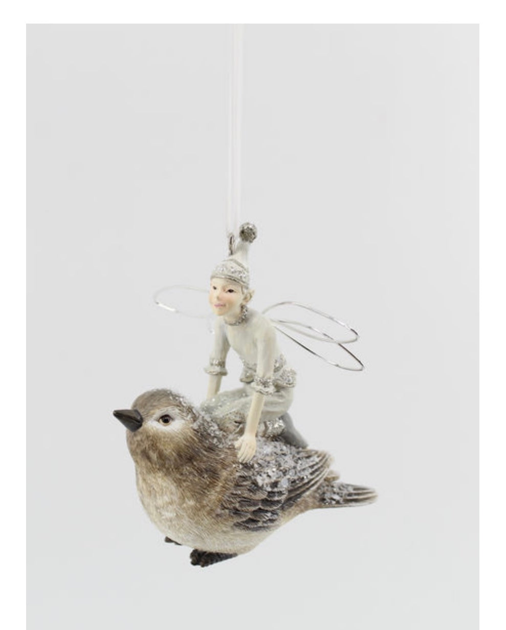 Fairy Riding Bird Ornament