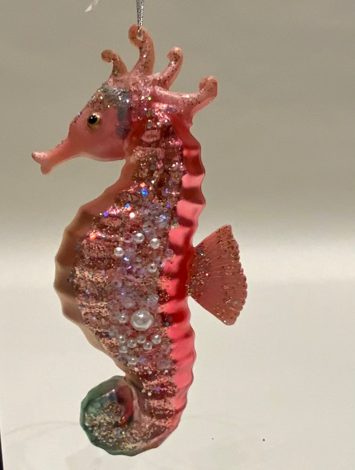 Pink Seahorse Ornament