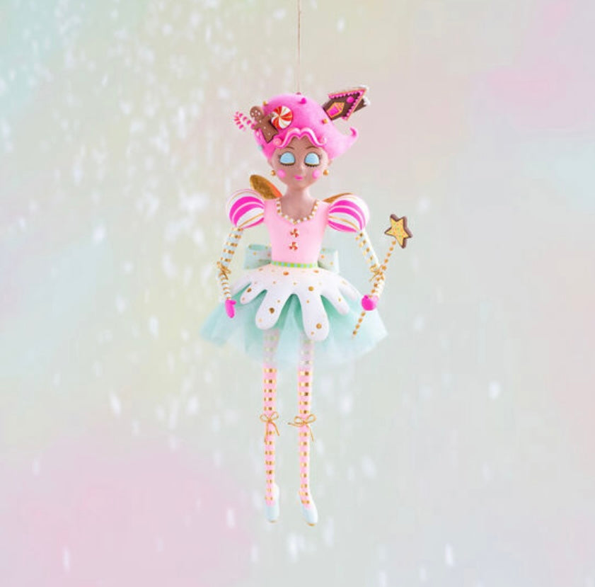 Glitterville Sugar Plum Fairy Ornament Latte