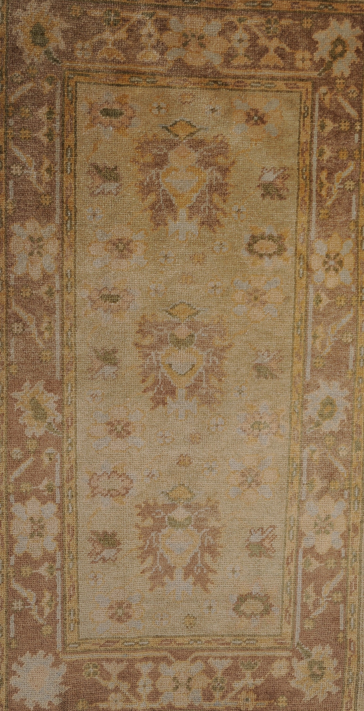 Hand knotted oushak rug