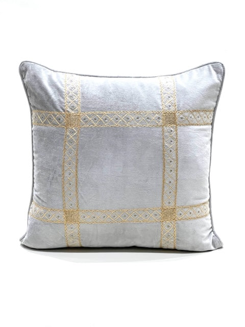 Blue Velvet Pillow w/ embroidery
