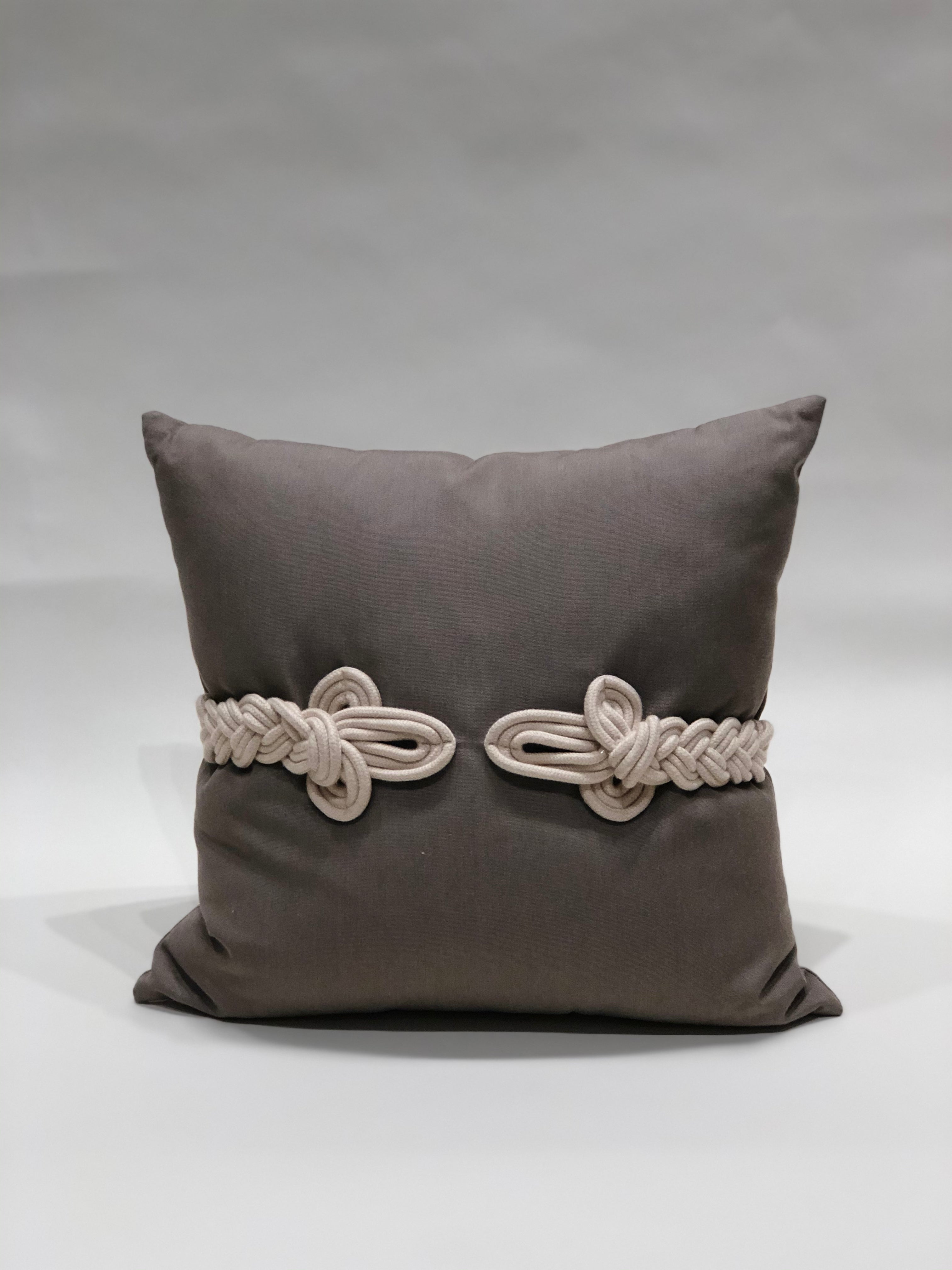 Taupe Knot Pillow