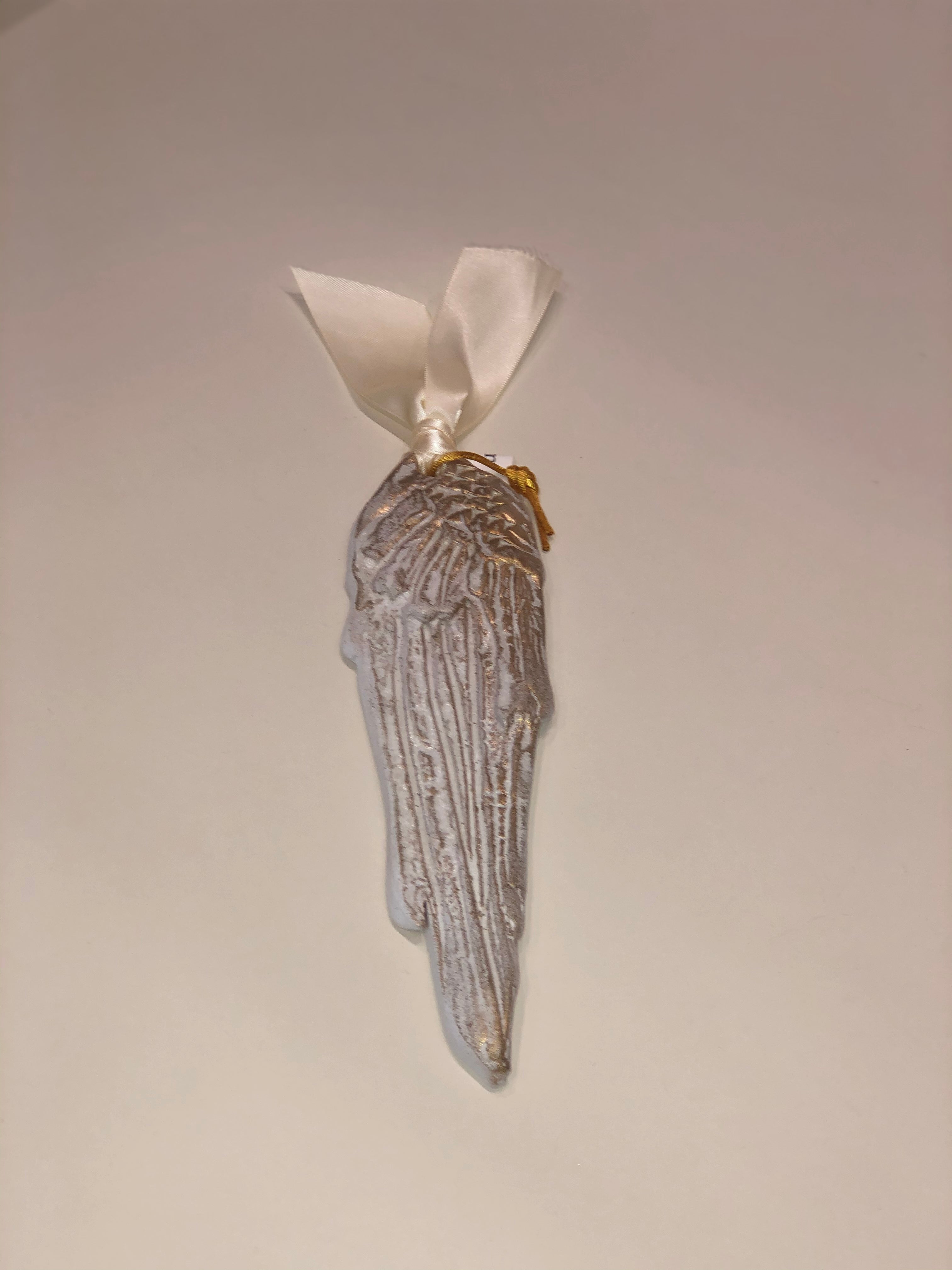 White and Gold Angel Wing: 🙏🇺🇦 All proceeds from this  item are currently being donated to the CARE Ukrainian Crises Fund.💙🇺🇦