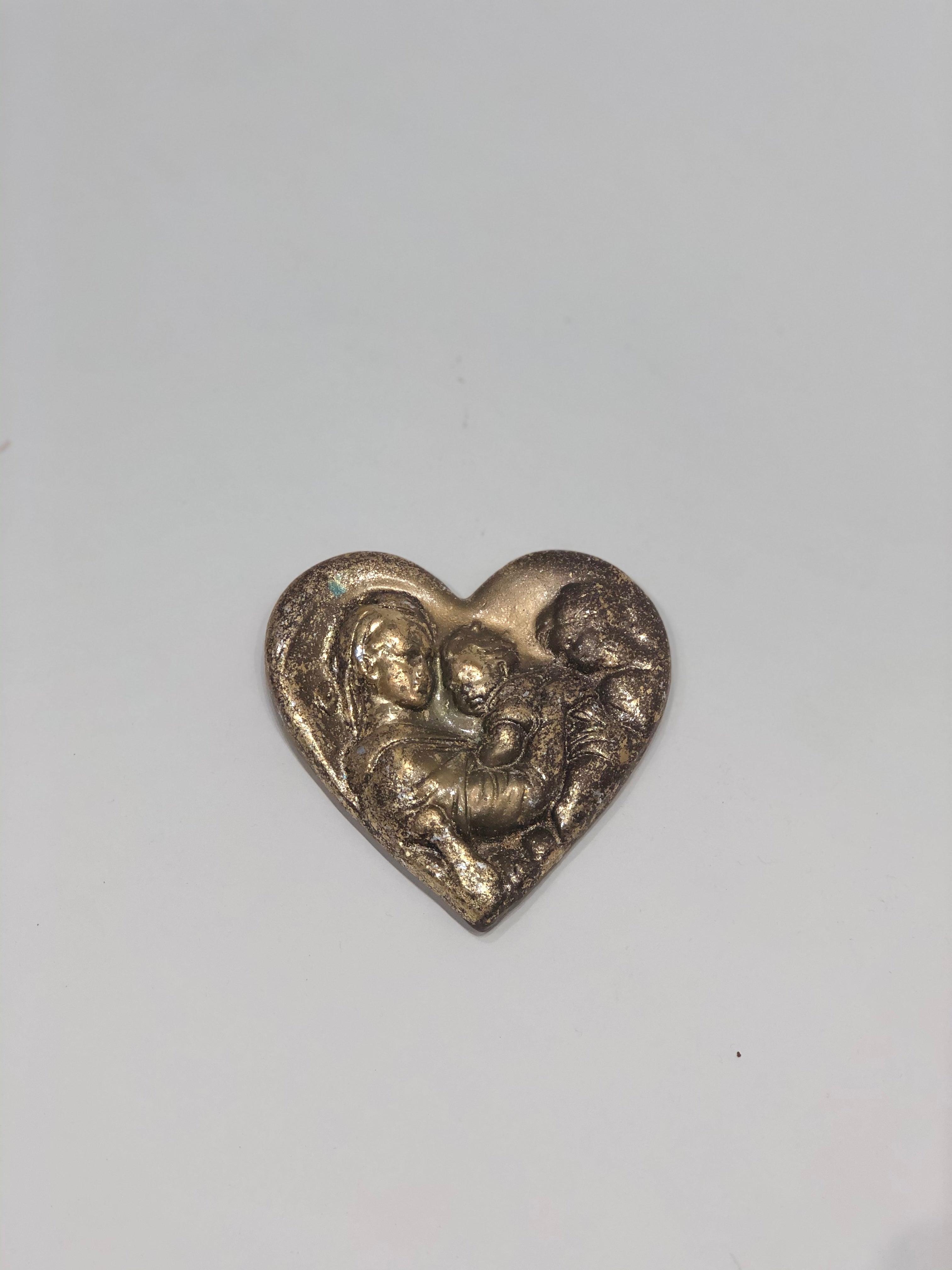 Gold Leaf Mother with Children Heart
